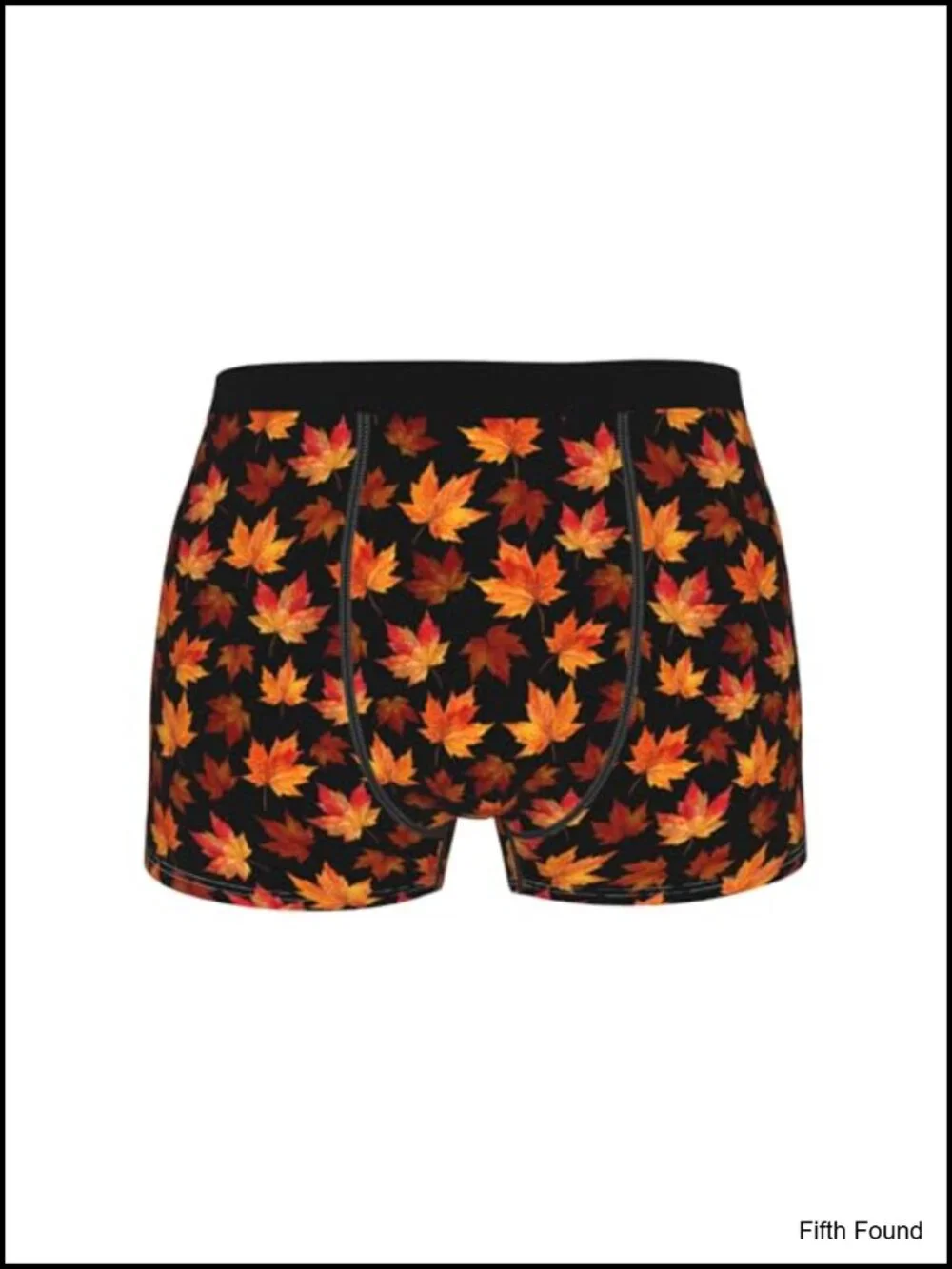 Men's Halloween Boxer Briefs - Pumpkin & Maple Leaf Print Breathable Stretch